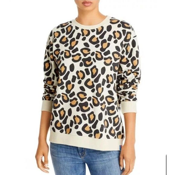 Kule Raleigh Leopard Print  100%  Organic Cotton Pull-over Sweater Size M - Picture 1 of 7
